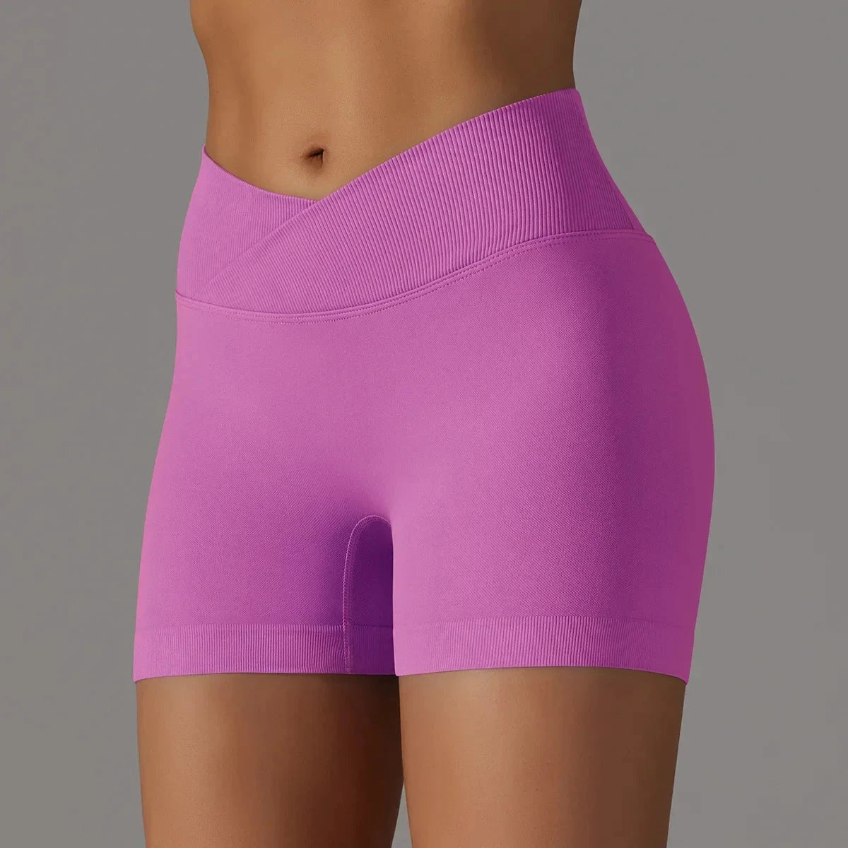 Women’s high waist fitness yoga leggings by The Clothing Company Sydney, seamless sports bike shorts with scrunch butt design.