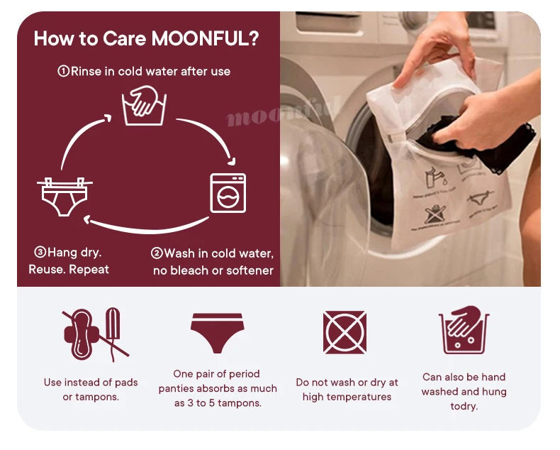 Women's Absorbent Menstrual Panties High Waist Bamboo Fiber Leakproof Menstruation Period Underwear The Clothing Company Sydney