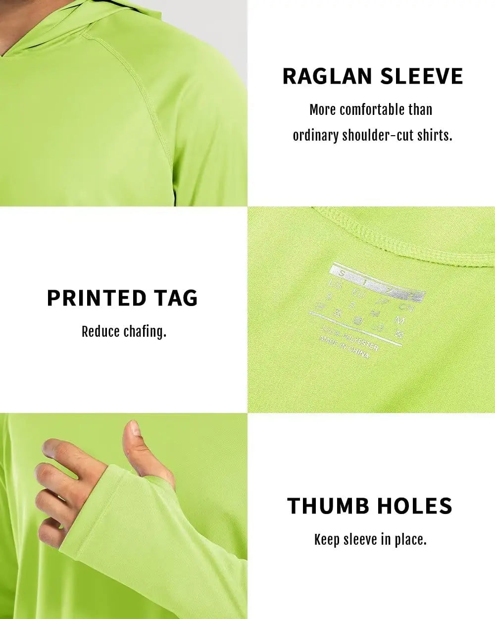Men's UPF 50+ hooded T-shirt by The Clothing Company Sydney, quick-dry long sleeve shirt for outdoor sports and running.
