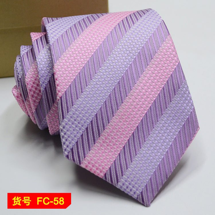 Men's Jacquard tie featuring floral and solid patterns, 7-8cm width, from The Clothing Company Sydney accessories collection.