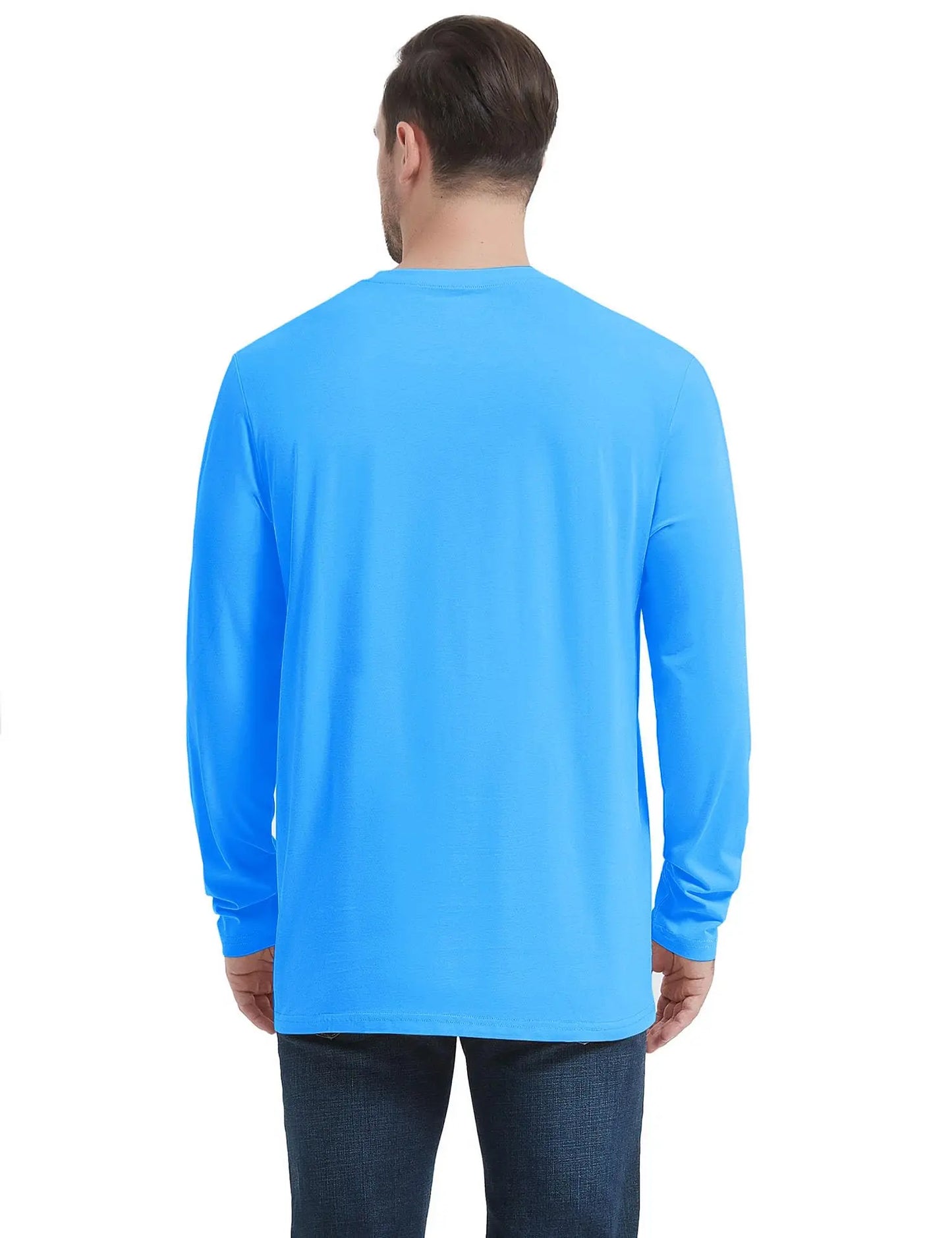 Long Sleeve Cotton T-shirt Mens Breathable Moisture Absorbing Casual T-shirt Spring Pullover Crew Neck Basic Tee Top The Clothing Company Sydney