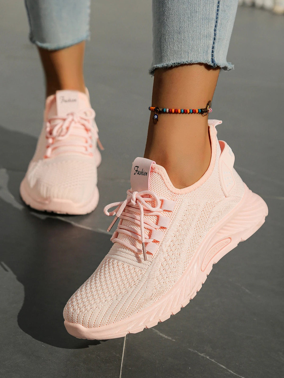 Women's fall casual sneakers by The Clothing Company Sydney with fly weave design and lace-up closure, perfect for everyday wear.