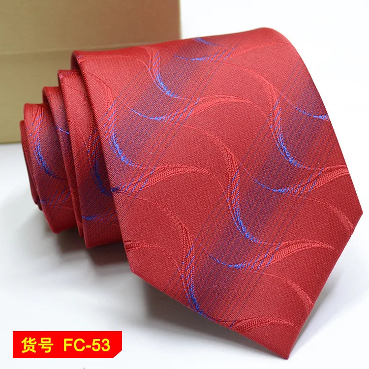 Men's Jacquard necktie from The Clothing Company Sydney featuring floral and solid patterns, 7-8cm width, stylish accessory.