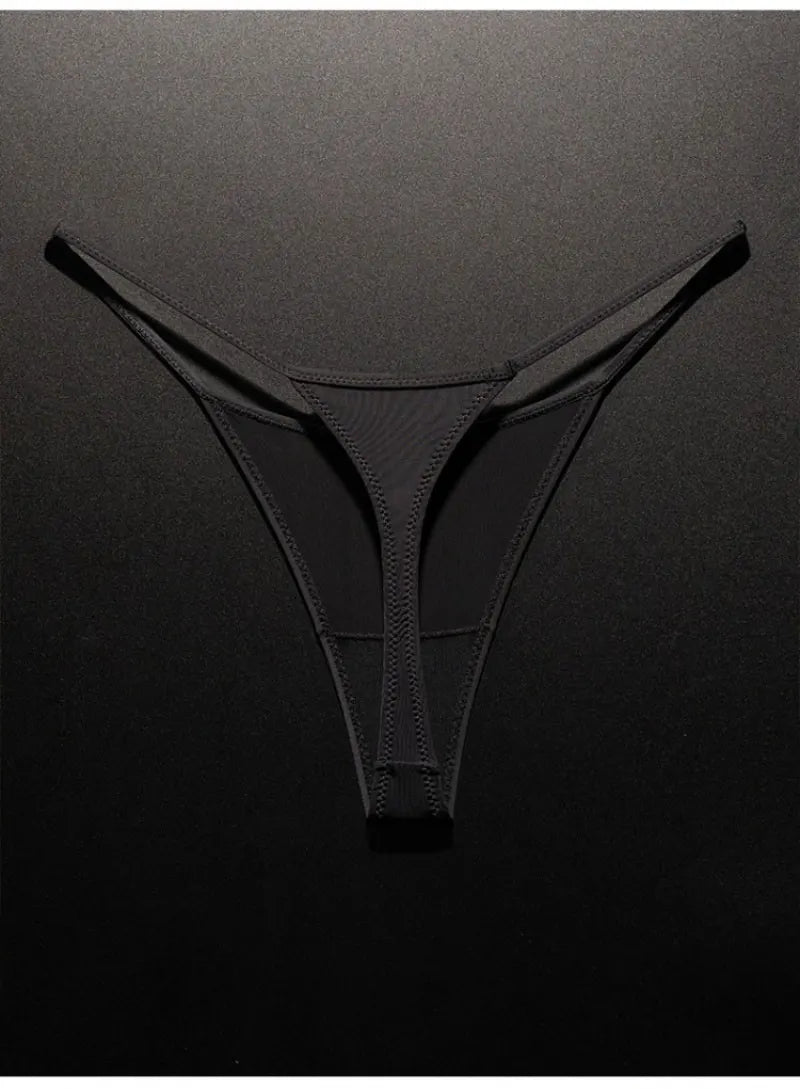 Seamless low waist leopard print G-string thong underwear for women by The Clothing Company Sydney, featuring ice silk T-back design.