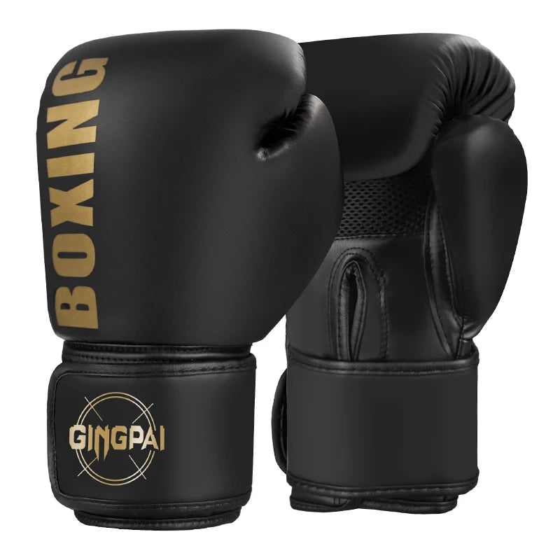 6/8/10/12oz boxing gloves for kids and adults, Muay Thai MMA training gloves in black and red