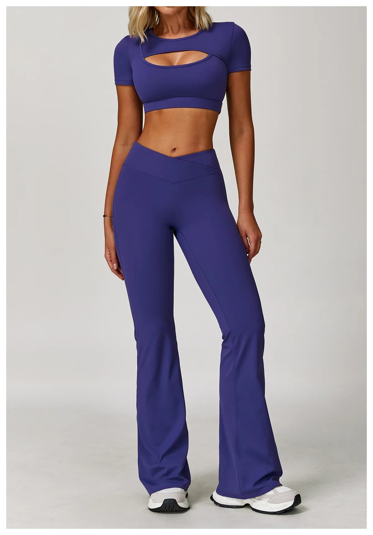 Women's fitness yoga gym clothes set by The Clothing Company Sydney, includes sports bra, leggings, and matching workout tracksuit.