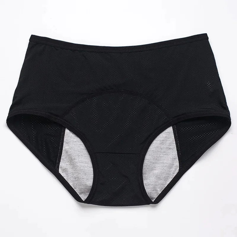 Plus size mesh period underwear from The Clothing Company Sydney, mid waist leak-proof menstrual panties with breathable fabric.