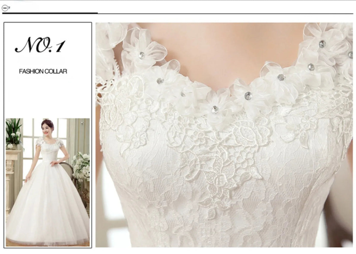 Plus Size Wedding Dress Floor-length Back Strap Lace Flower Wedding Dress The Clothing Company Sydney