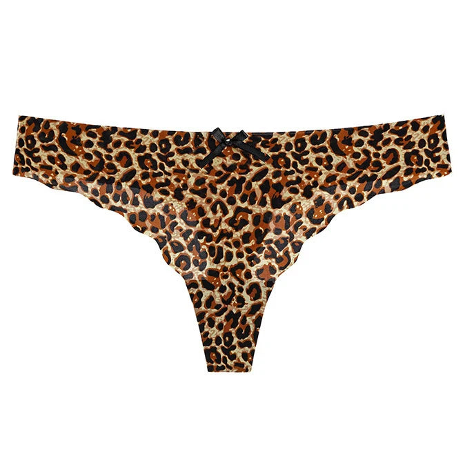 Floral print leopard seamless G-string lingerie by The Clothing Company Sydney, featuring women’s thong underwear with floral and animal print.