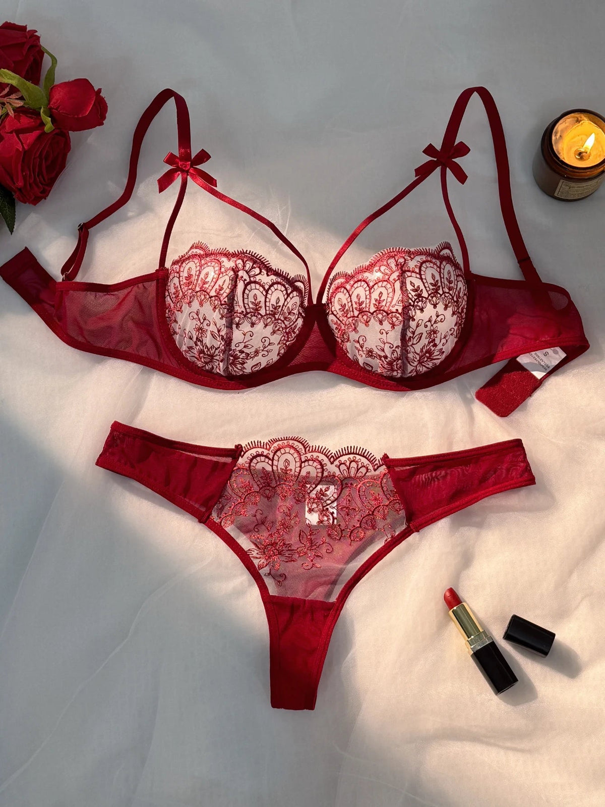 2 Piece Floral Pattern Bra and Brief underwear Lingerie set The Clothing Company Sydney