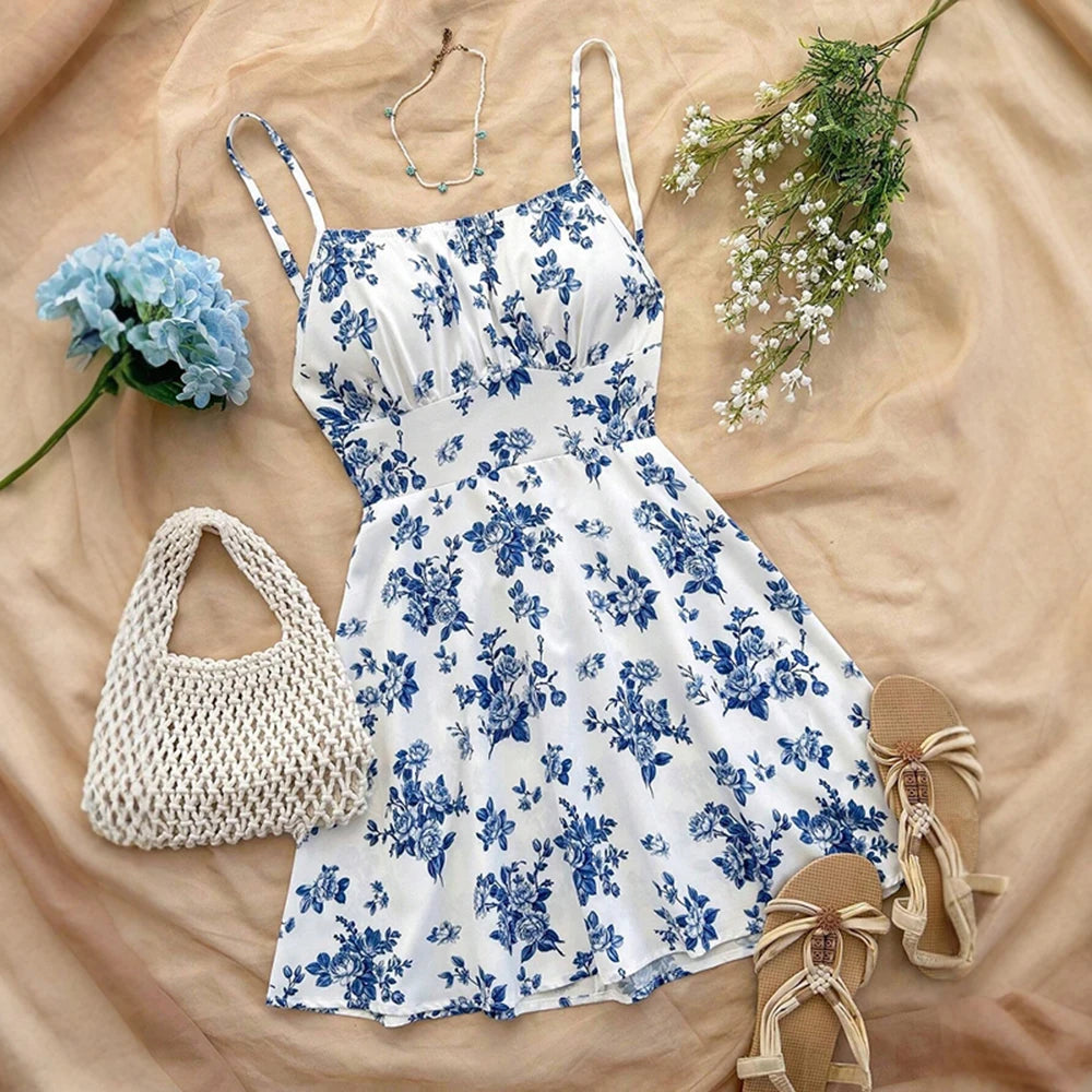 Women's Floral Square Neck Mini Dress - Summer Sleeveless Cami The Clothing Company Sydney