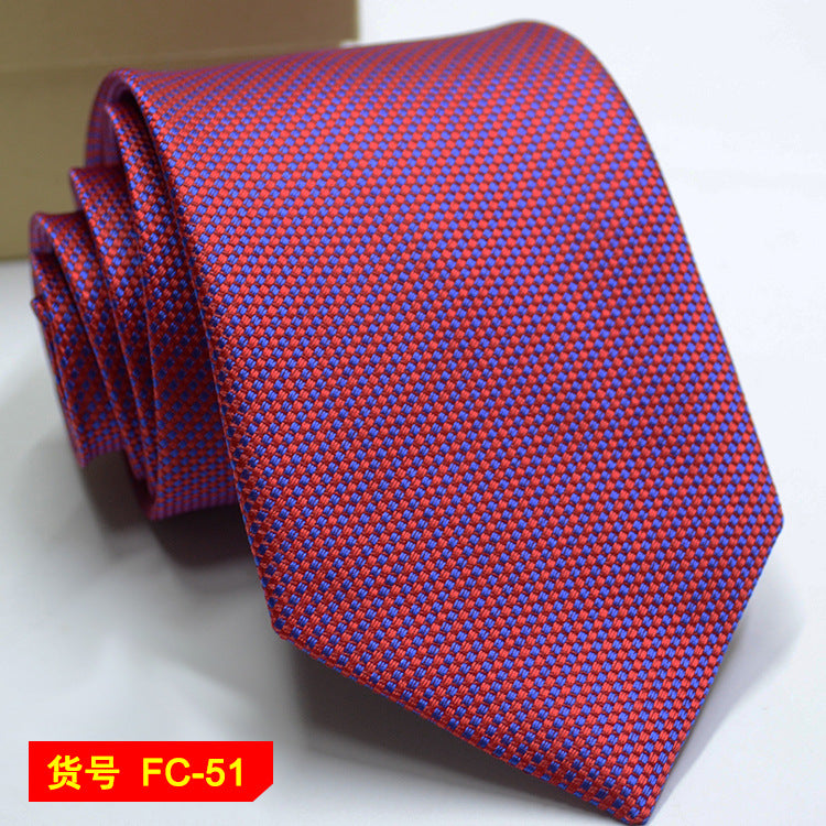 Men's Jacquard necktie from The Clothing Company Sydney featuring floral and solid patterns, 7-8cm width, stylish accessories.