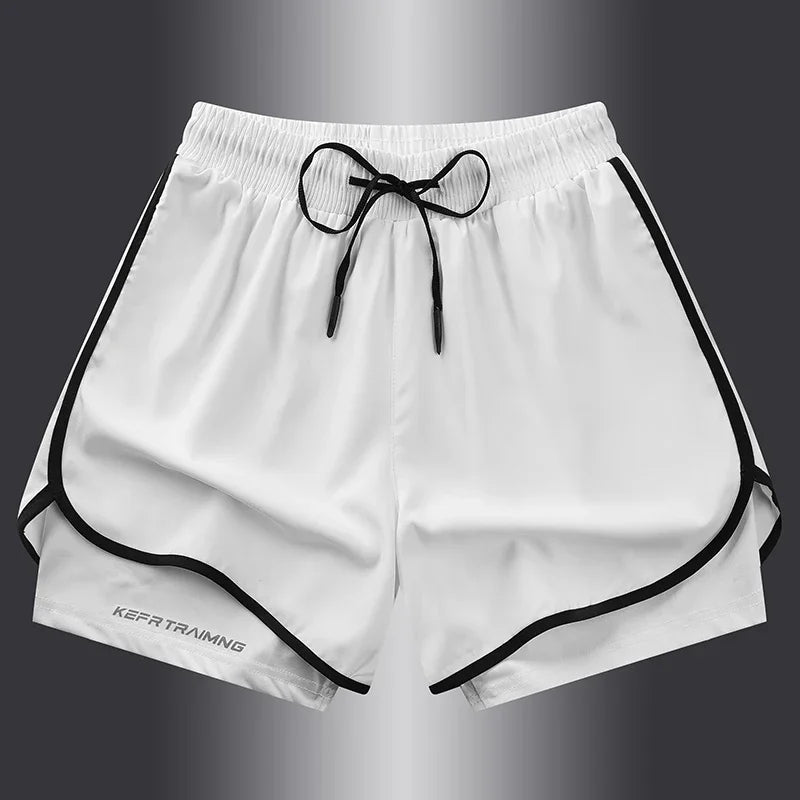 Two-layered gym running shorts from The Clothing Company Sydney, designed for fitness and athletic activity.