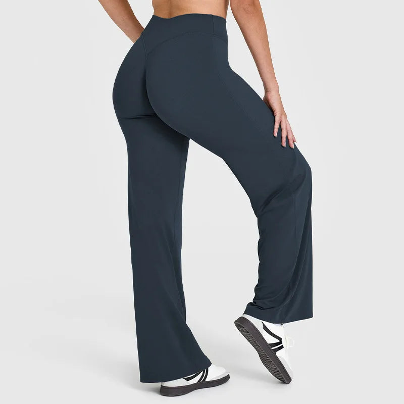 Straight Leg Bottoms Women's Mid-Waist Yoga Pants GYM Leggings Pilates Running Sports Trousers The Clothing Company Sydney