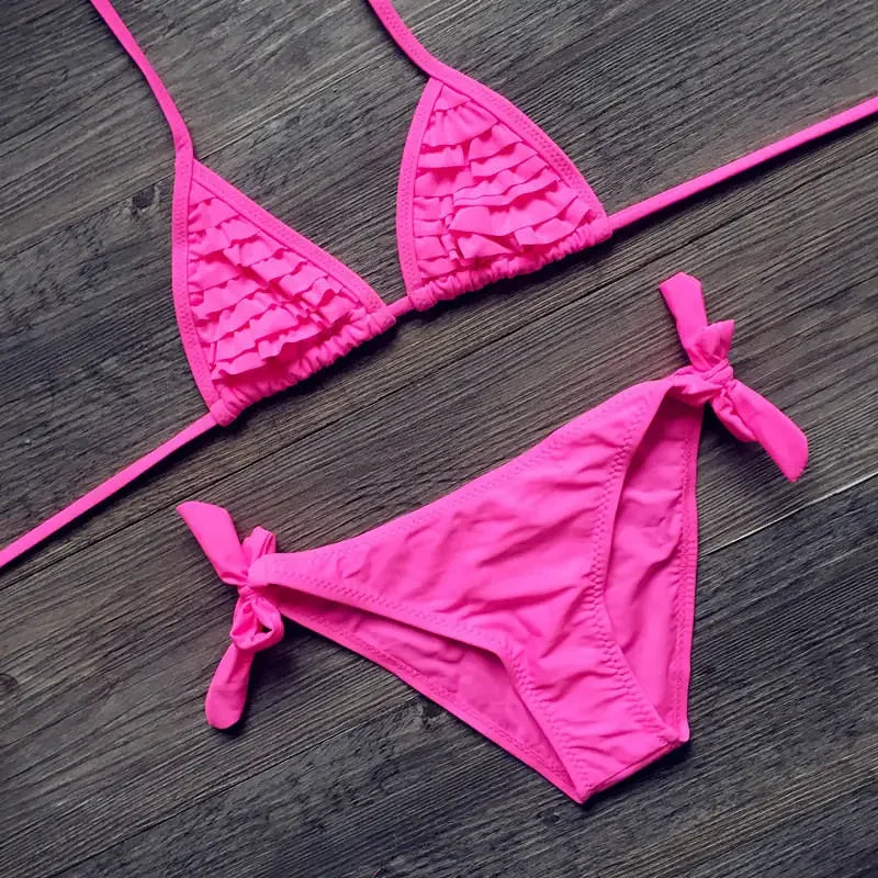 Children's two-piece swimwear set by The Clothing Company Sydney, girl’s bathing suit with colorful swimwear design.