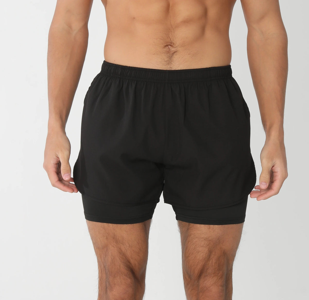 Men's lightweight athletic gym running shorts with breathable fabric, liner pockets, towel loop, and quick-dry design from The Clothing Company Sydney