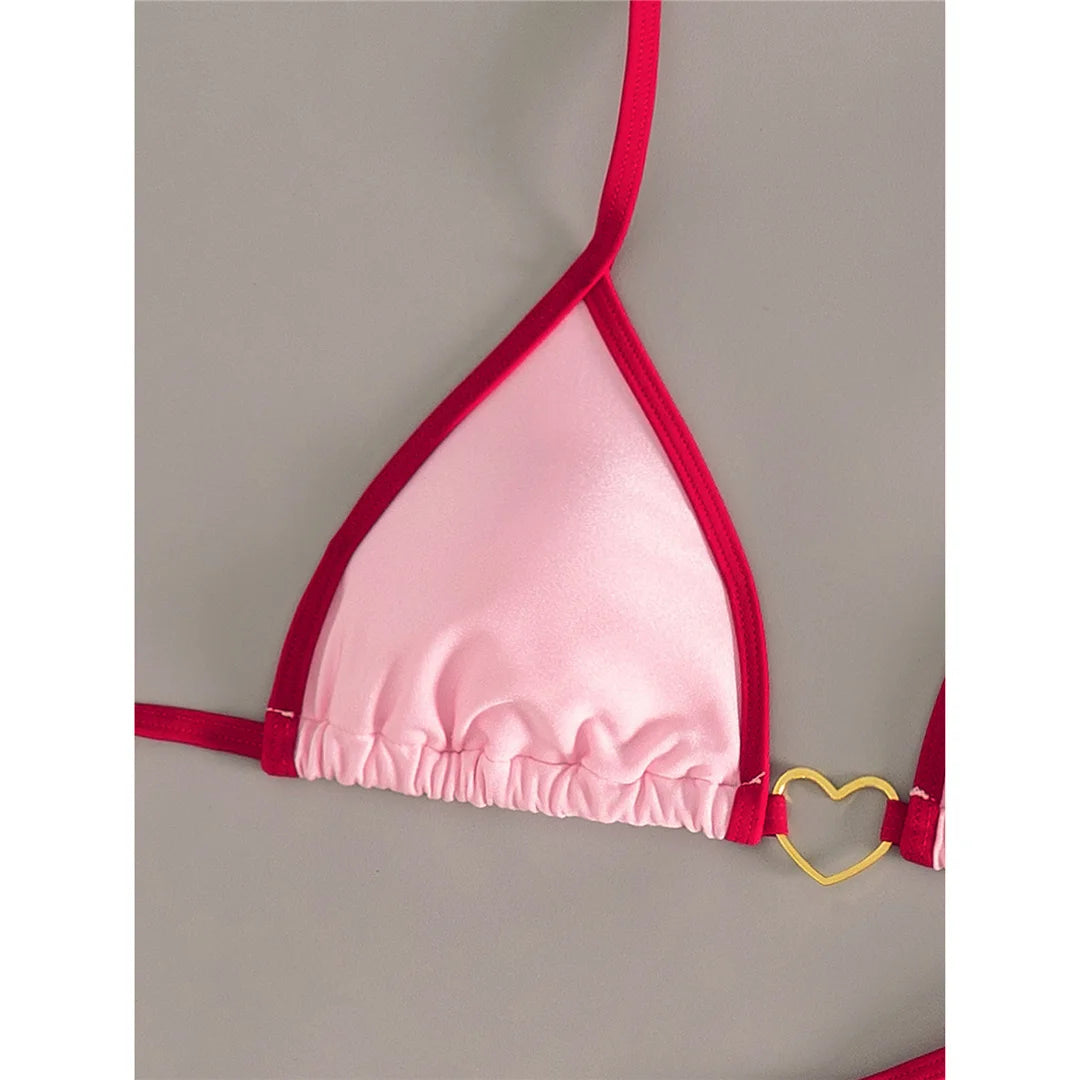 2 Piece Halter Mini Micro Thong Bikini Swimwear Swimsuit Two-pieces Bikini set Padded Bather Bathing Suit