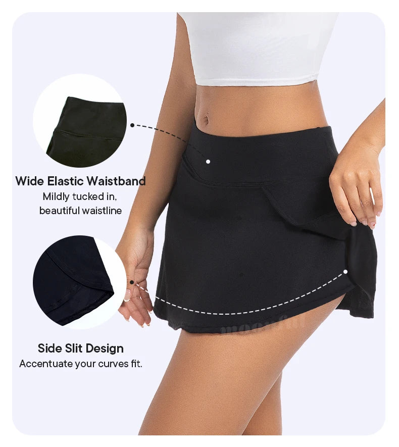 Menstrual swimsuit by The Clothing Company Sydney featuring reusable swim bottoms with skirt, designed for heavy flow women.