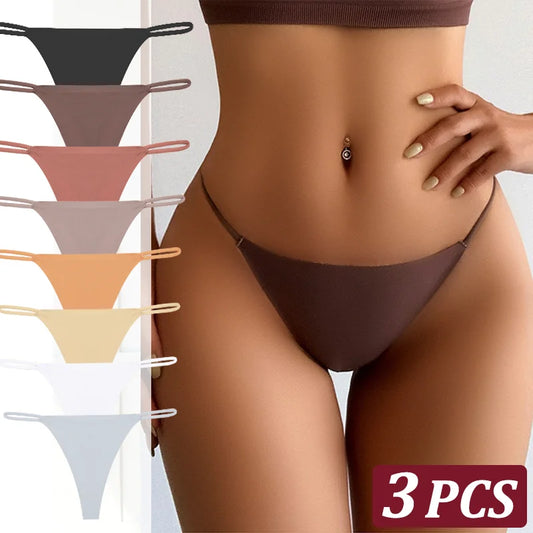 3 Pack Seamless Thong Women Thin Strap Low Waist High Flexibility Panties Briefs T-back Comfortable Underwear The Clothing Company Sydney