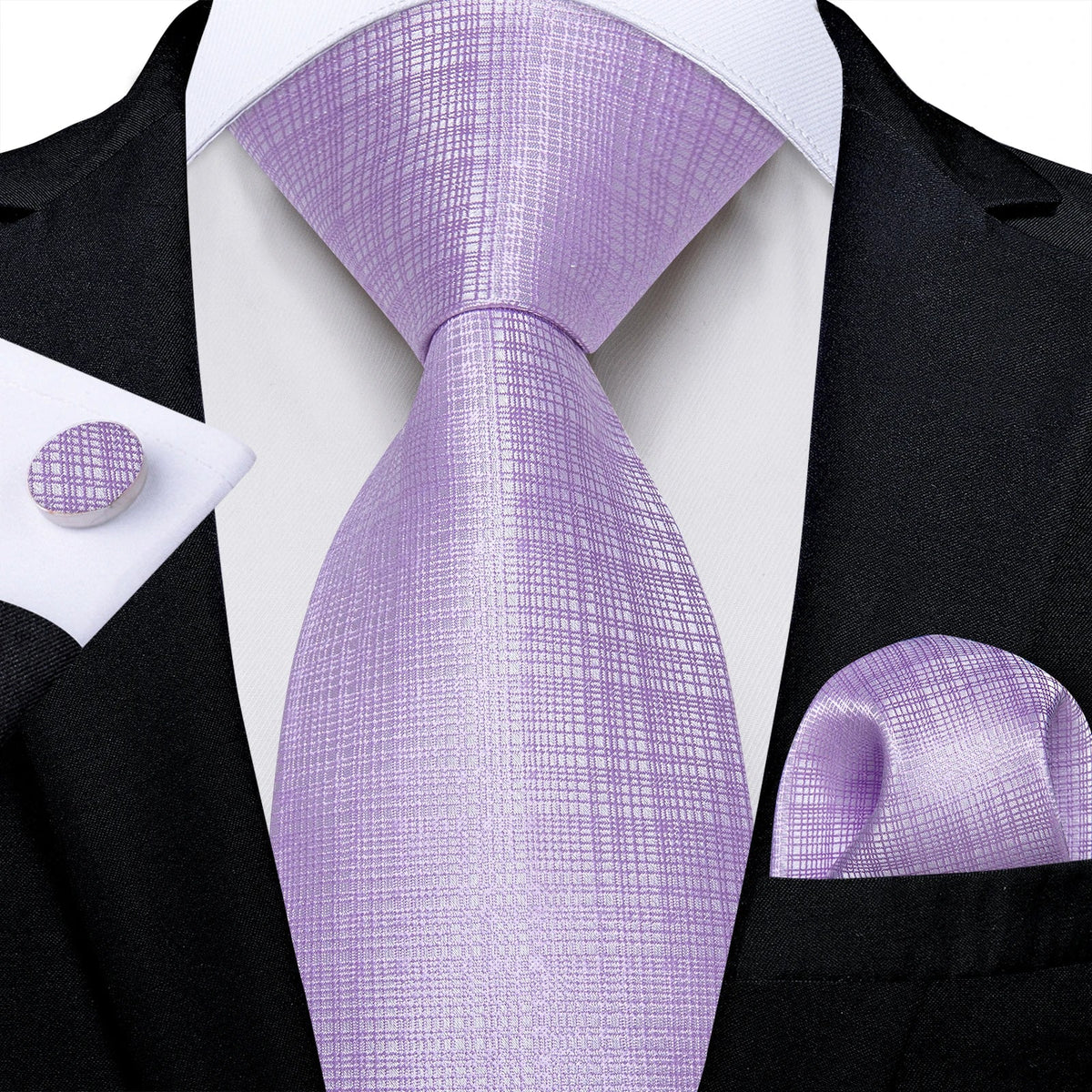 Luxury purple paisley silk tie set for men, 8cm width, stylish accessories from The Clothing Company Sydney displayed on a neutral background.