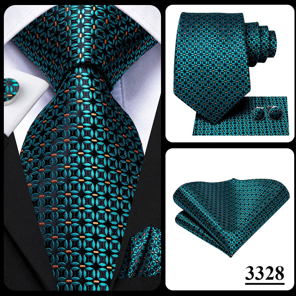Blue paisley silk tie set including necktie, cufflinks, and pocket hanky, stylish men's accessories by The Clothing Company Sydney.