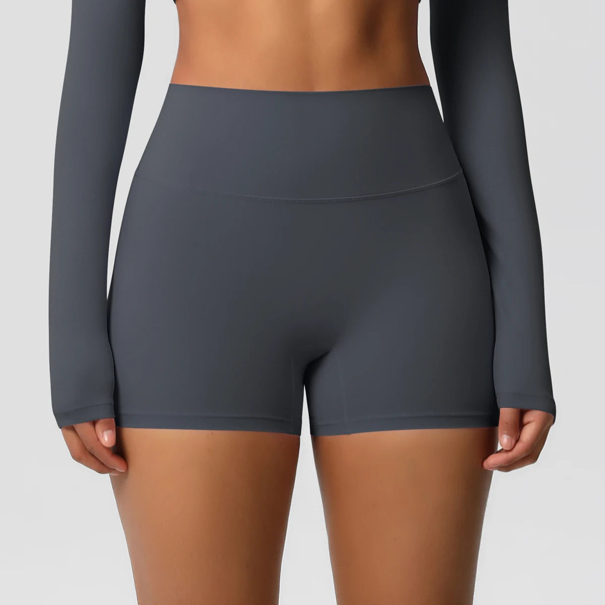 Women’s high waist yoga shorts by The Clothing Company Sydney, fitness leggings with push-up design, ideal for yoga and biking.
