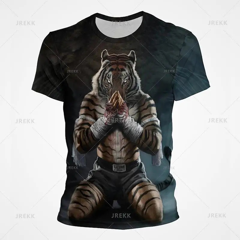 Muay Thai Gym Graphic T Shirt For Men Women Kids 3D Thai Boxing Sports Printed Tee Shirts Streetwear Short Sleeves Quick Dry Top - The Clothing Company Sydney