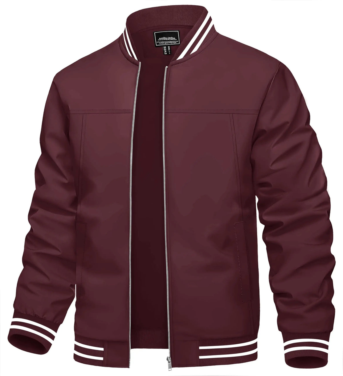 Lightweight men's waterproof spring/autumn casual bomber jacket with full zip and windbreaker design by The Clothing Company Sydney