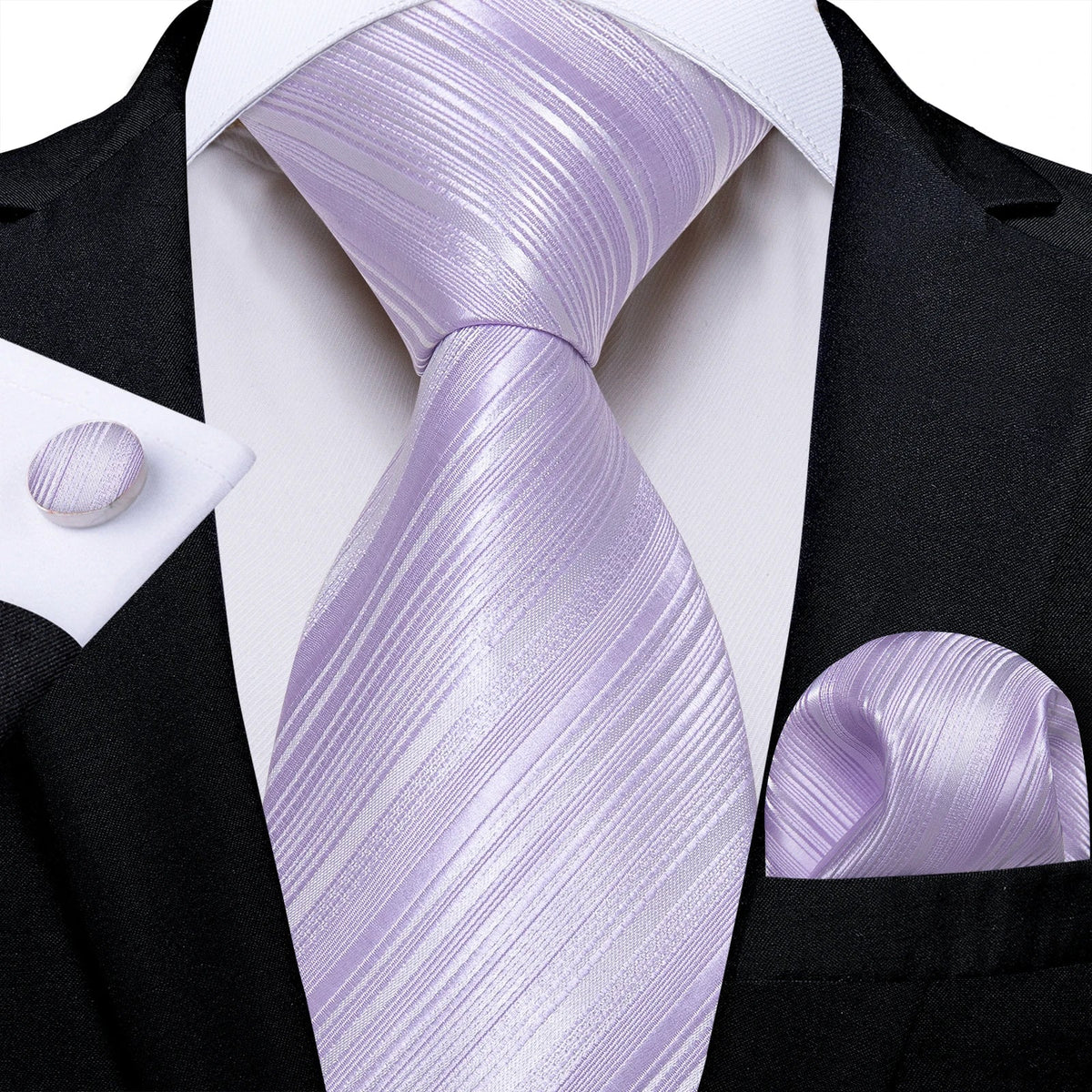 Luxury purple paisley silk tie set for men by The Clothing Company Sydney, featuring an 8cm wide tie and matching accessories.