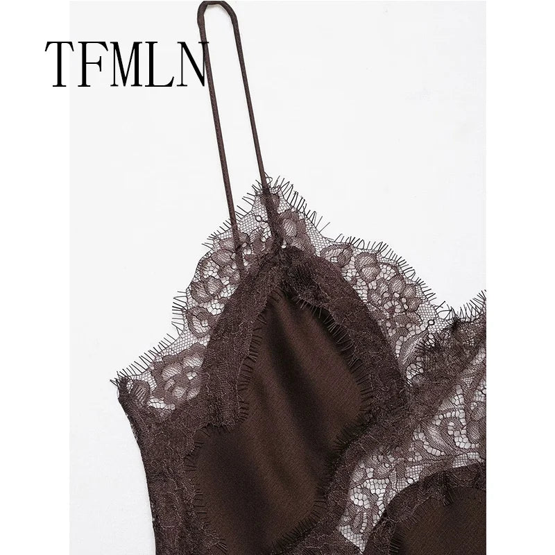 Lace Splicing Summer Sleeveless Asymmetry Dress Backless Slim Women's Party Sling Mini Dress The Clothing Company Sydney