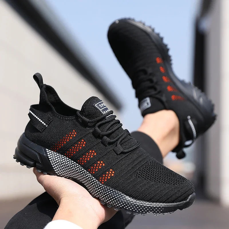 Men's casual sneakers by The Clothing Company Sydney, lightweight breathable mesh running shoes with soft soles and slip-on design.