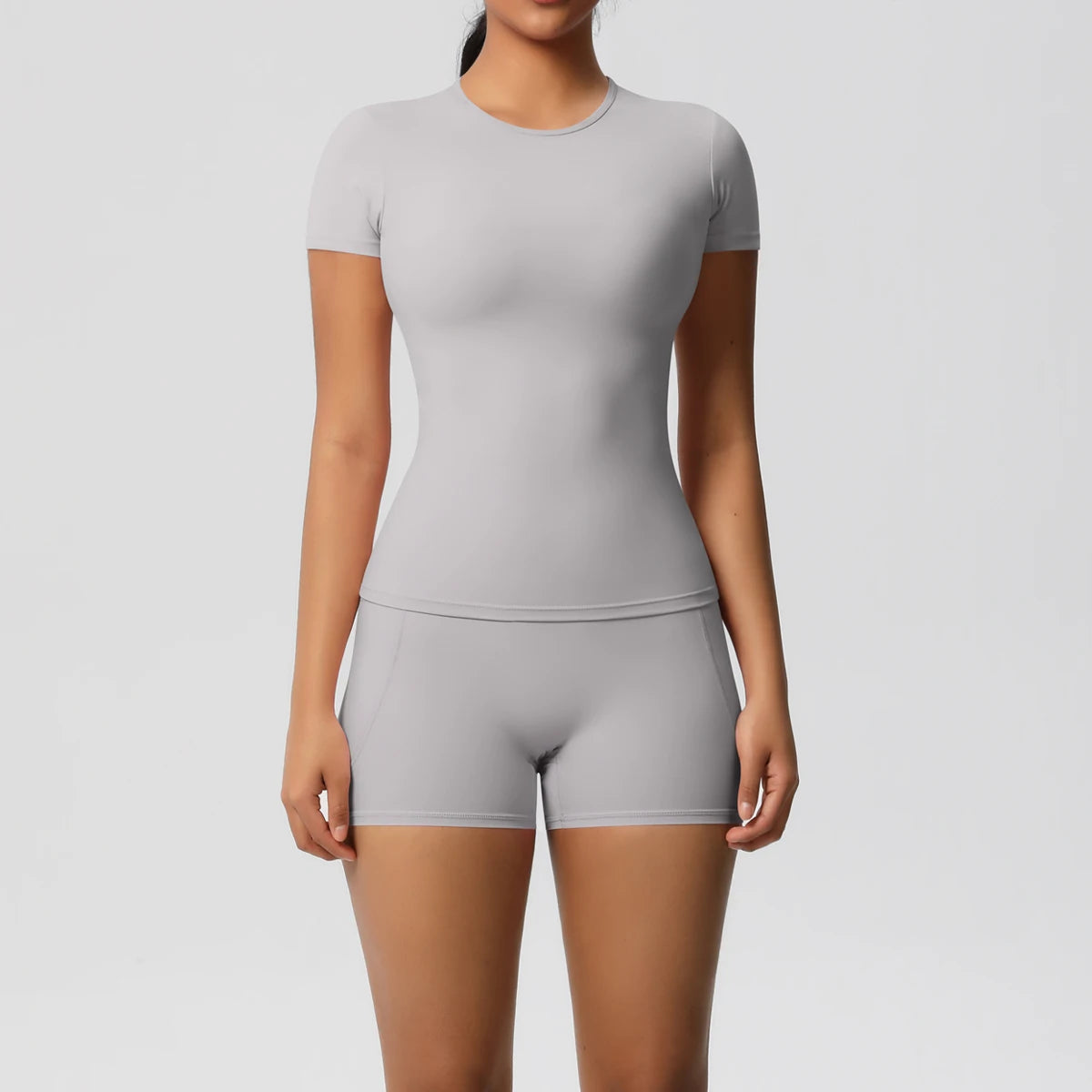Workout Sportswear 2 Piece Piece Female Yoga Shirt Push Up Workout Clothes Outdoors Sport High Waist Fitness Sport Shorts - The Clothing Company Sydney