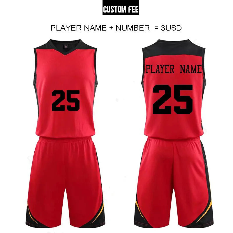 Sportswear basketball jersey and shorts set for men, women, and kids by The Clothing Company Sydney in a blank custom design.