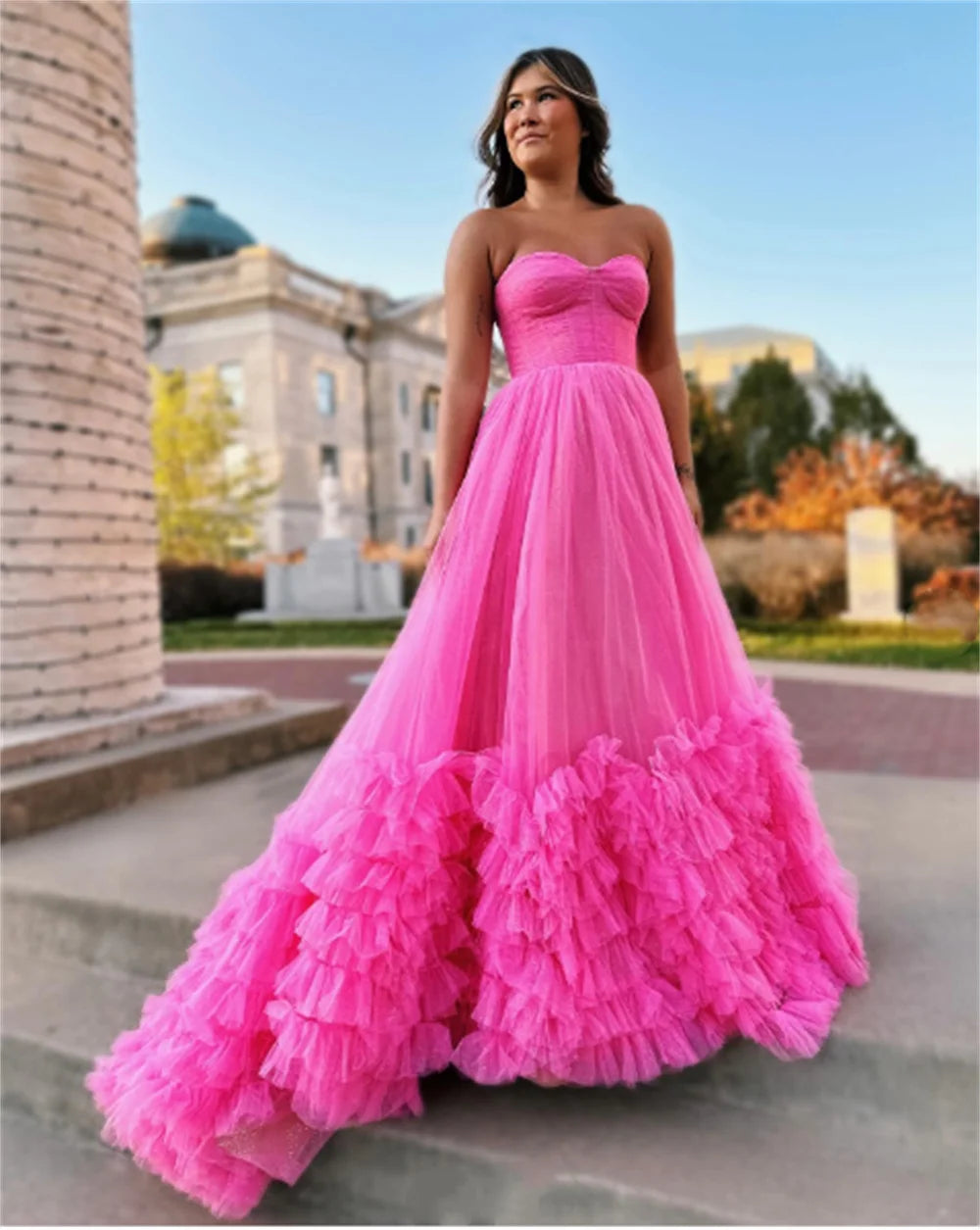 Strapless Hot Pink Evening Dress Princess Puffy A-line Party Dress Tul The Clothing Company Sydney Strapless Hot Pink Evening Dress Princess Puffy A-line Party Dress Tul The Clothing Company Sydney