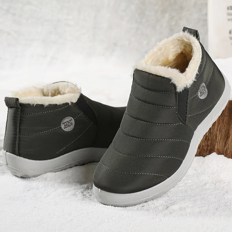 Men's winter ankle boots by The Clothing Company Sydney, slip-on waterproof snow shoes with fur lining for warmth and comfort.