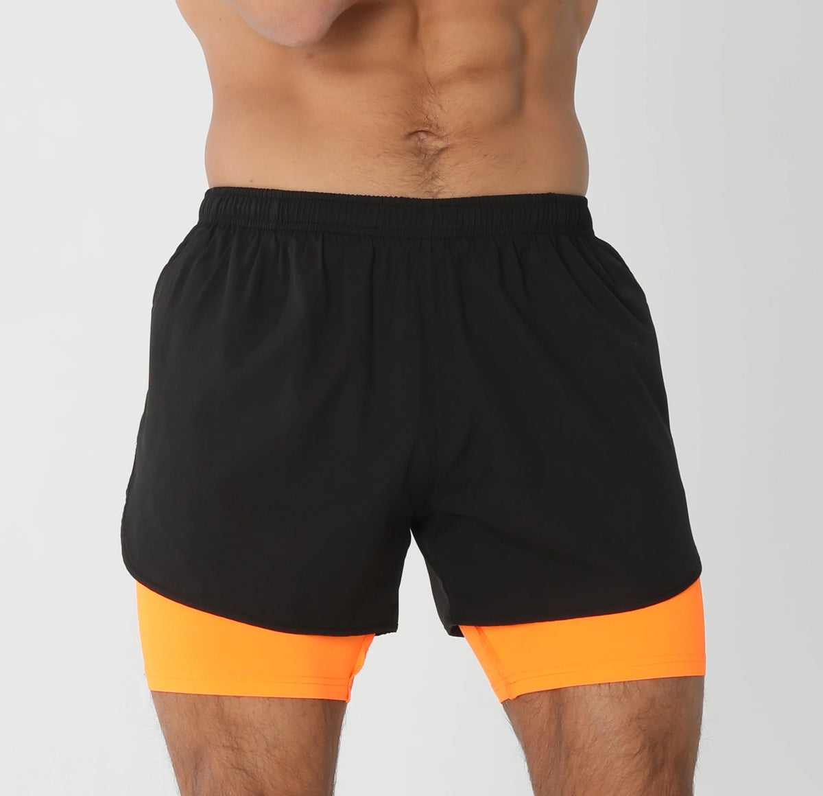 Men's lightweight, quick-dry gym running shorts with breathable fabric, liner pockets, and towel loop from The Clothing Company Sydney.