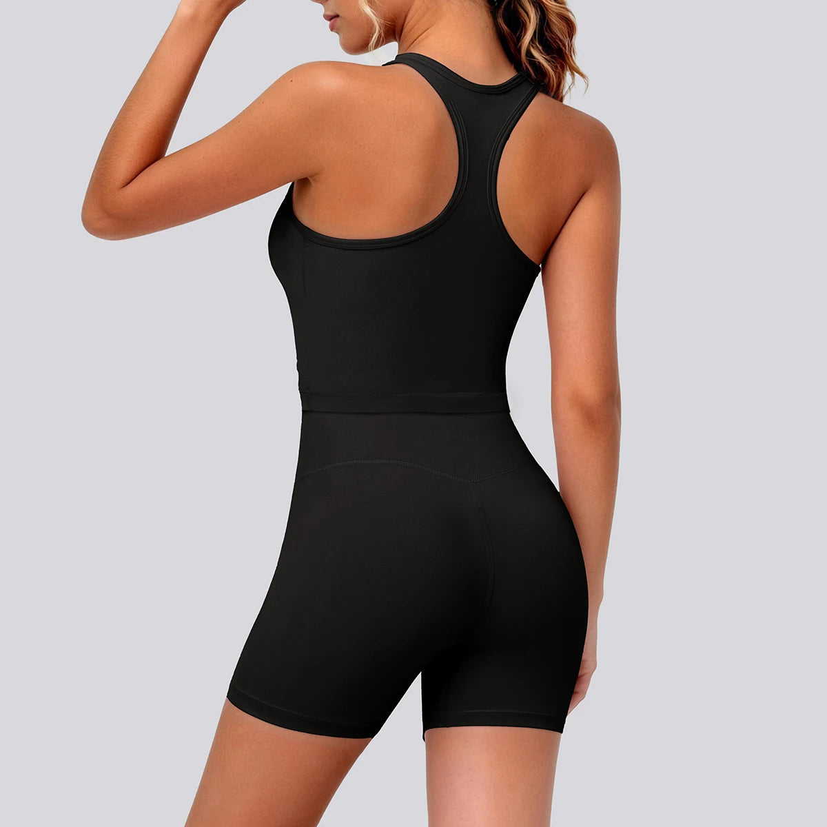 2 Piece Women's Breathable Workout Top I-shaped Vest Push Up Quick-Dry Summer Yoga Shorts Matching Set