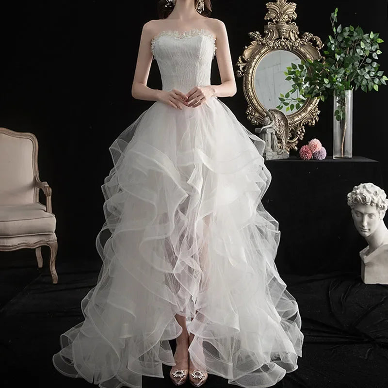 Long Back Light Wedding Dress Princess Fluffy Trailing Cake Skirt Wedding Dress The Clothing Company Sydney