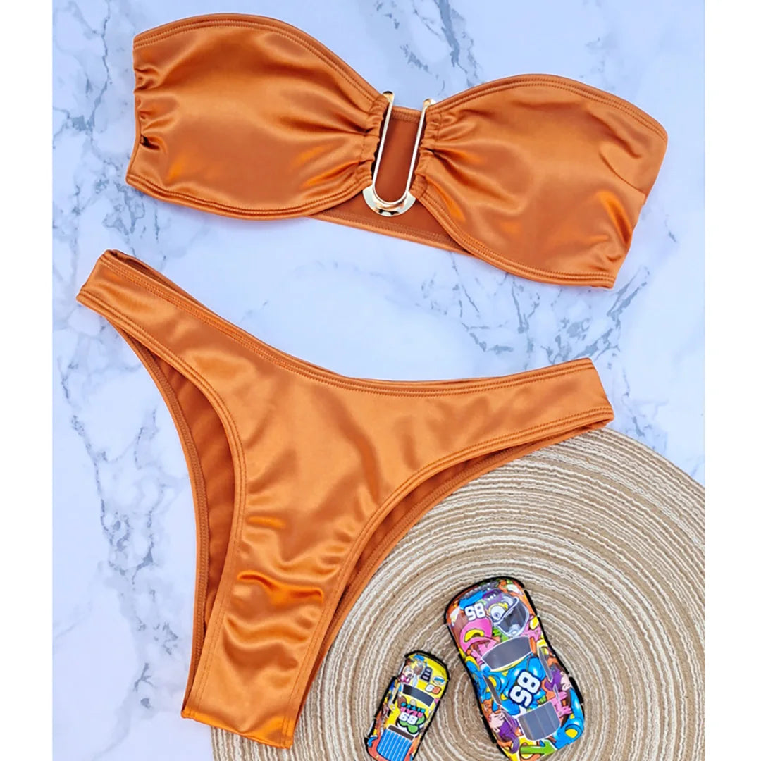 2 Piece Bandeau Strapless Bikini Swimsuit Swimwear Two-piece Bikini set Padded Bather Bathing Suit The Clothing Company Sydney