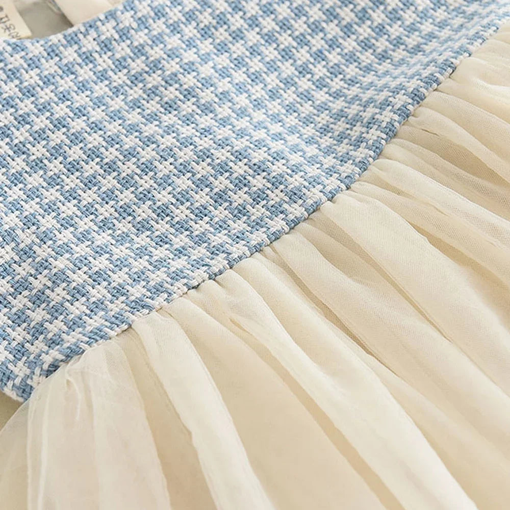 Girls' plaid vest dress and coat set by The Clothing Company Sydney, perfect for spring and autumn kids' party outfits.
