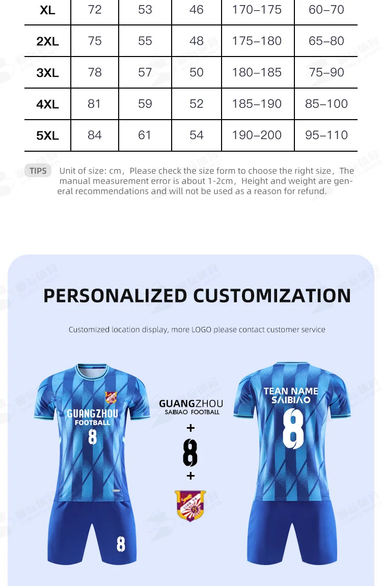 Adult kids football jersey and futsal tracksuit set by The Clothing Company Sydney, quick-drying customized soccer sportswear.