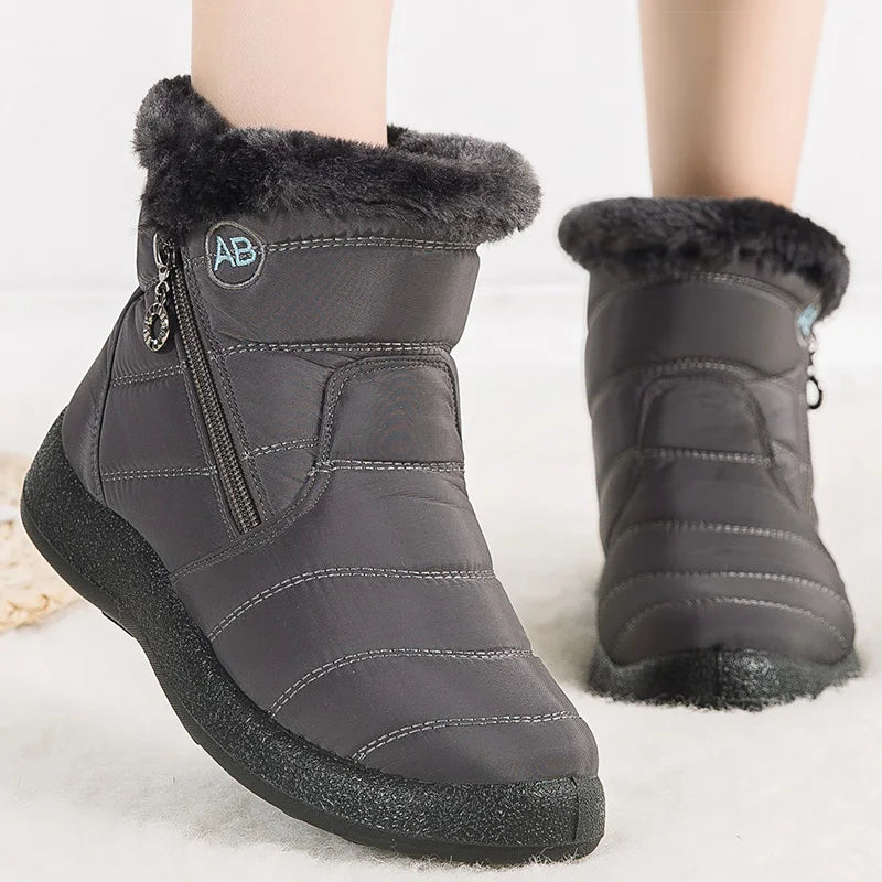 Women's winter snow boots with warm fur lining and ankle-high design, perfect for cold weather from The Clothing Company Sydney.