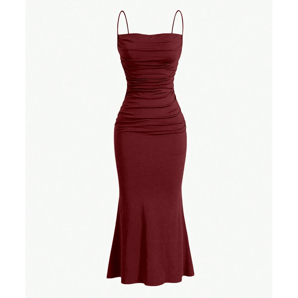 Women's Party Maxi Spaghetti Strap Elegant Slim Evening Wedding Guest Multi-Color Summer Milkmaid Dresses The Clothing Company Sydney