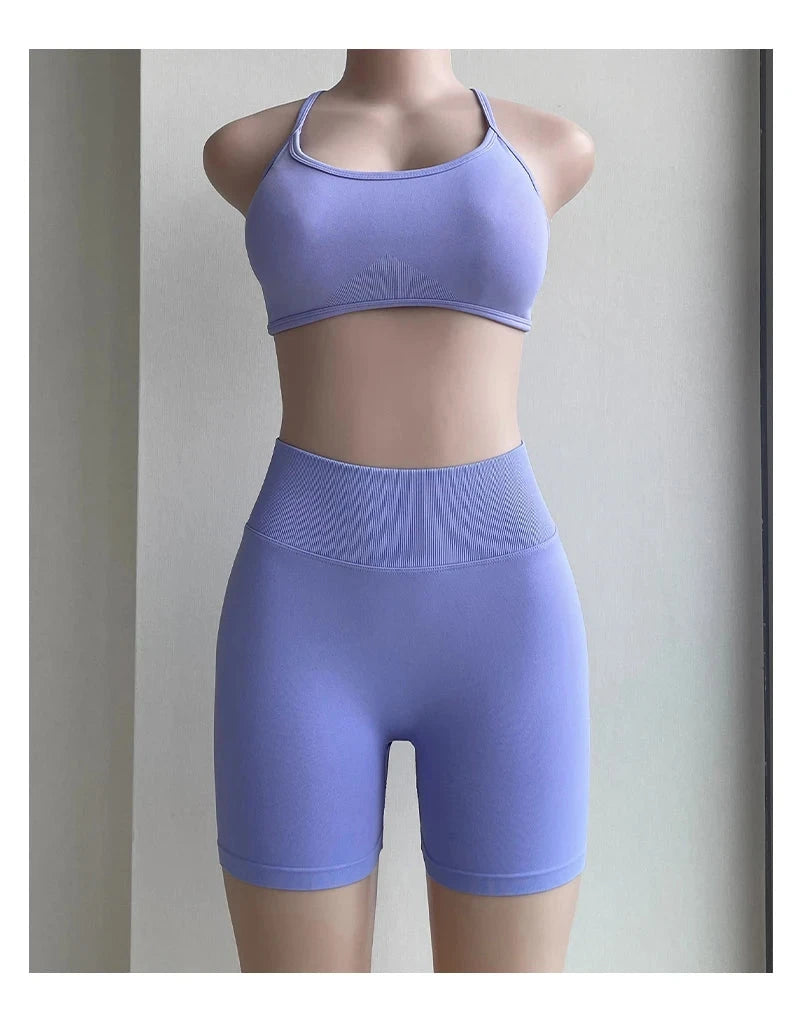 Solid seamless half pants for women by The Clothing Company Sydney, ideal for fitness, yoga, gym, running, and cycling activities.