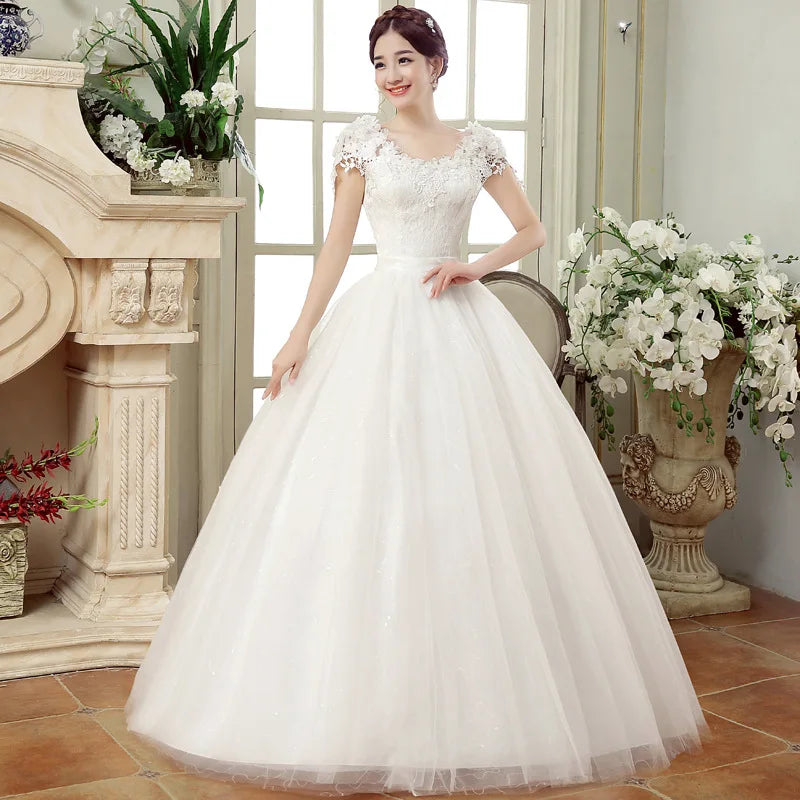 Plus Size Wedding Dress Floor-length Back Strap Lace Flower Wedding Dress The Clothing Company Sydney