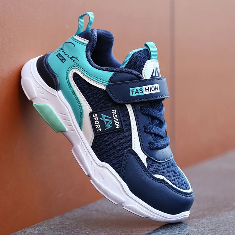 Kids’ breathable summer sneakers by The Clothing Company Sydney, mesh running shoes with hook and loop closure for boys and girls.
