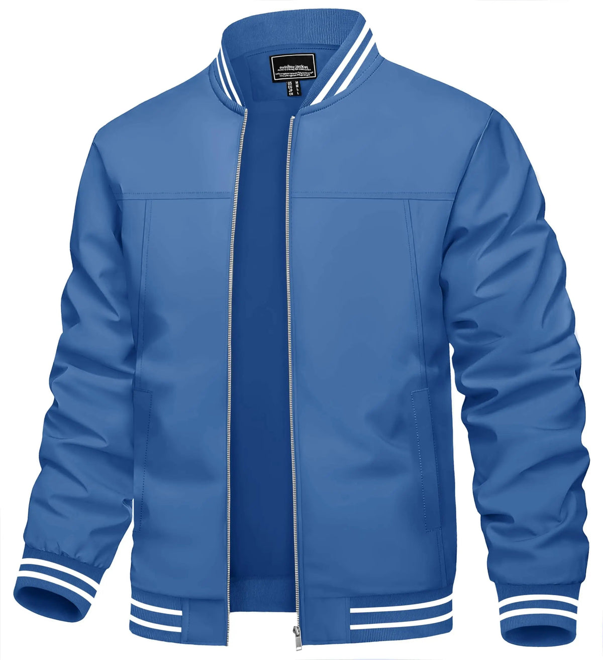 Men's lightweight waterproof bomber jacket from The Clothing Company Sydney, full-zip casual windbreaker for spring and autumn outdoor wear.