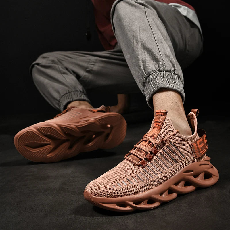 Men's breathable outdoor running sneakers by The Clothing Company Sydney, non-slip casual sports shoes with comfortable fit.