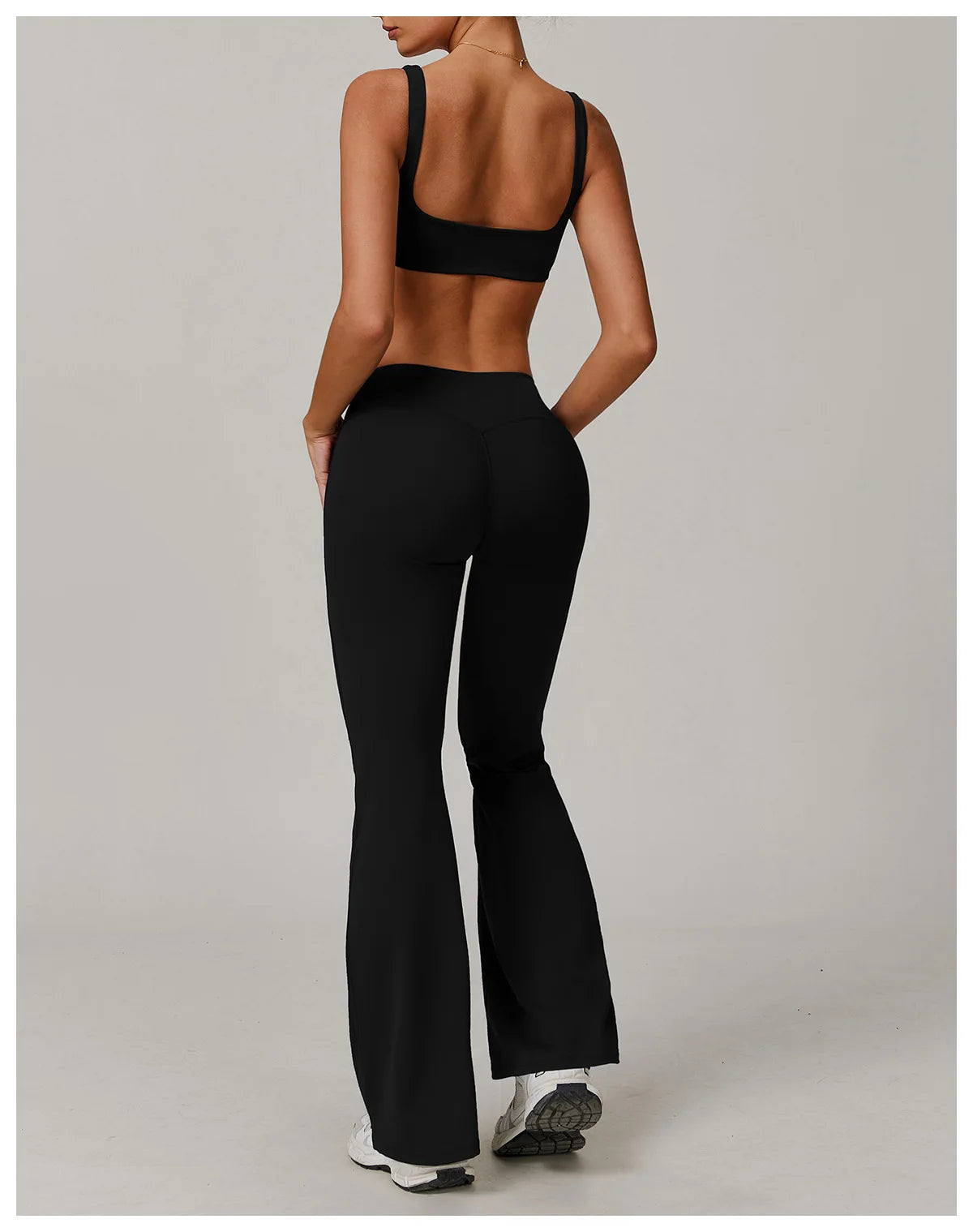 Two-piece women's yoga and fitness set with sports bra and leggings from The Clothing Company Sydney, ideal for workout and running.