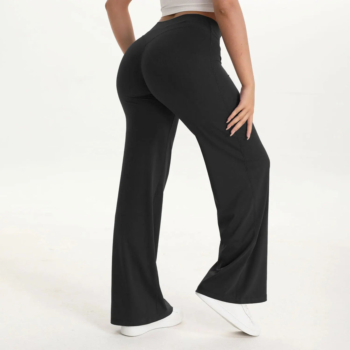 Straight Leg Bottoms Women's Mid-Waist Yoga Pants GYM Leggings Pilates Running Sports Trousers The Clothing Company Sydney